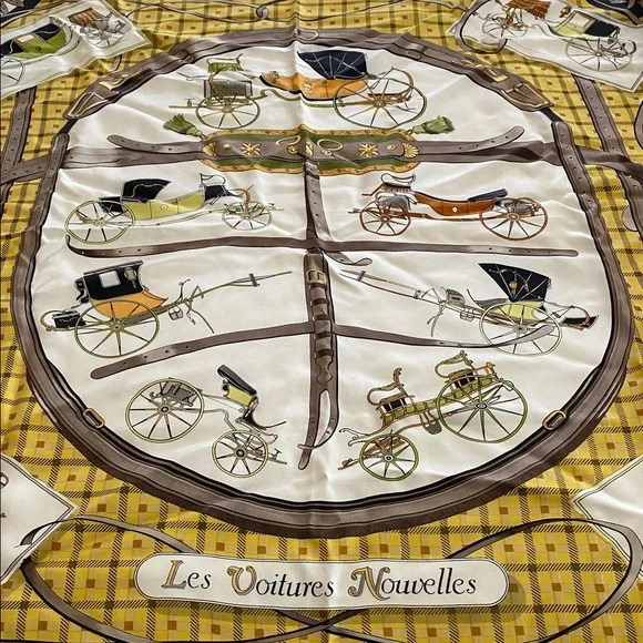Hermes 34” square in earthtones 
Les Voitures Nouvelles - Picture 4 of 8